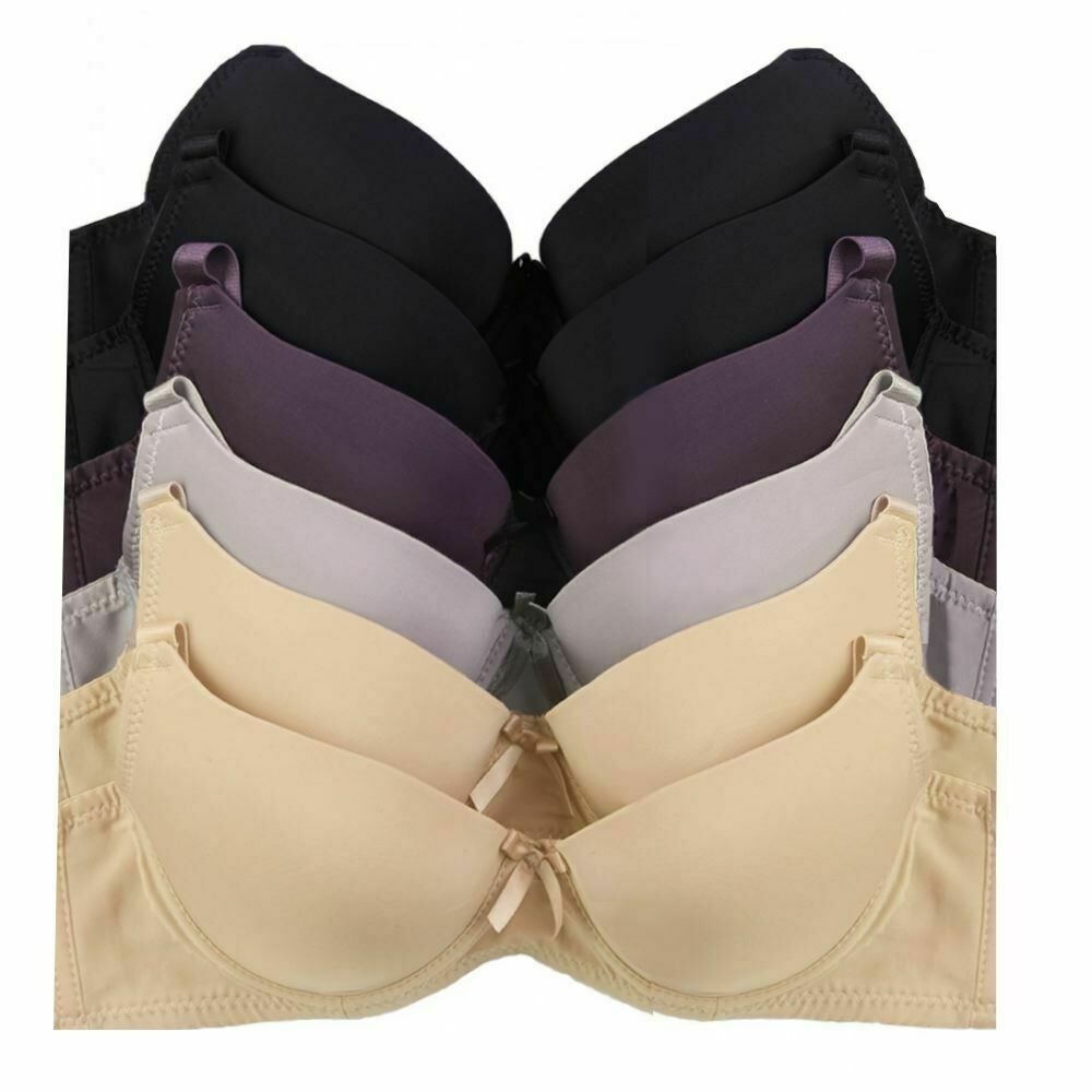 NEW Sofra Womens 40C Bra 6 Pack T Shirt Bras Bundle Set Underwire Support